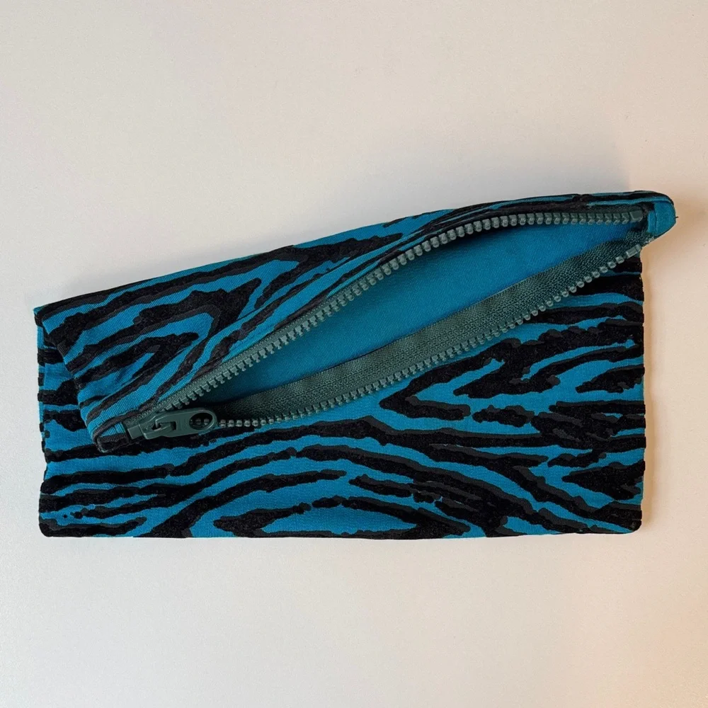 Blue and Black Patterned Pouch/Makeup Bag